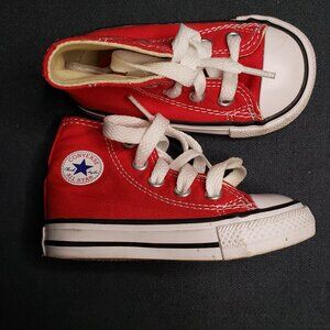 Red Converse High Top Sneaker Size 4